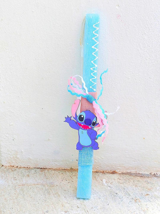 Handmade Easter Candle Lilo Stitch Light Blue