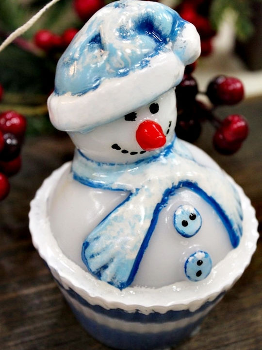 Gerakis Christmas Candle Blue 11x9cm