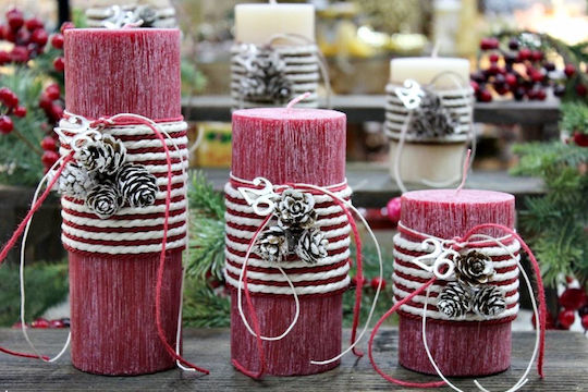 Gerakis Christmas Red Candle 10x6.5cm