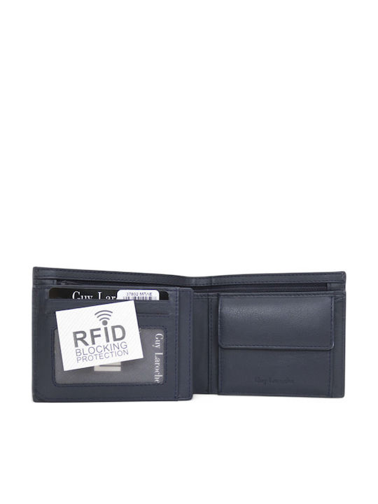 Δερμάτινο Ανδρικό Πορτοφόλι με RFID Μπλε