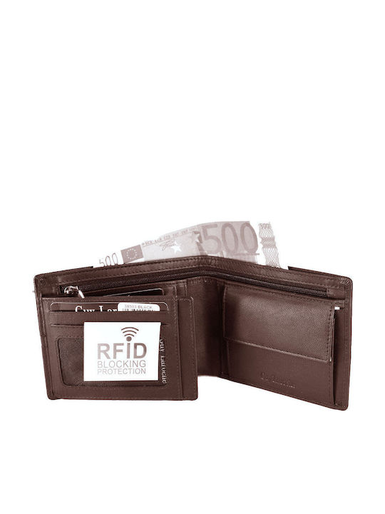 Leather Men's Wallet with RFID Brown
