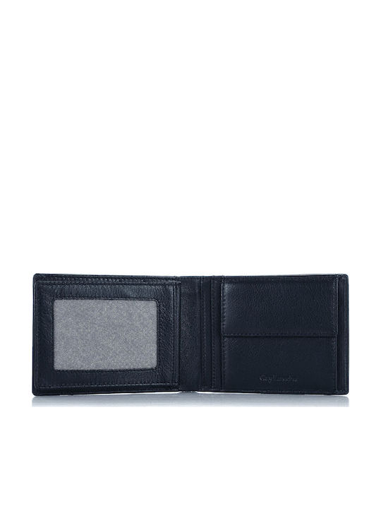 Leather Men's Wallet with RFID Blue