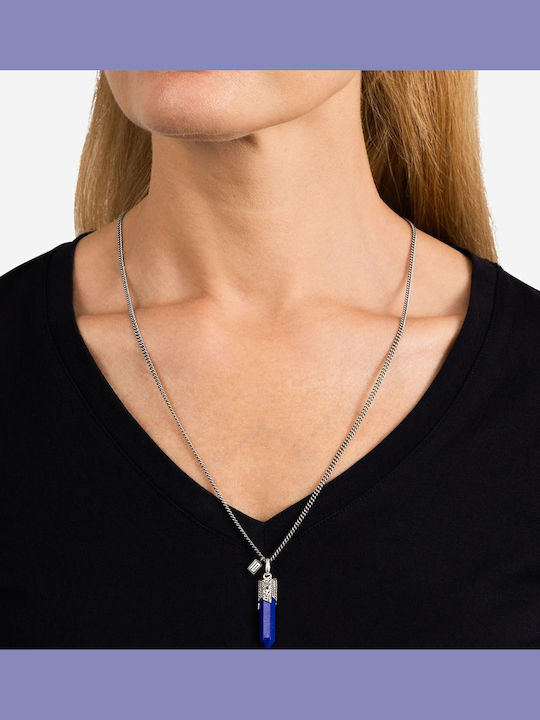 Buddha to Buddha Charm with Stones with Stones in Silver Blue