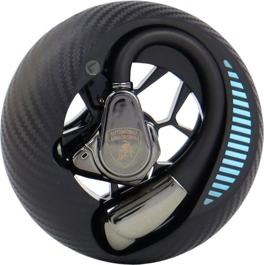 Lamborghini D1 Open Ear Bluetooth Handsfree Ακουστικά με Αντοχή στον Ιδρώτα και Θήκη Φόρτισης Μαύρα