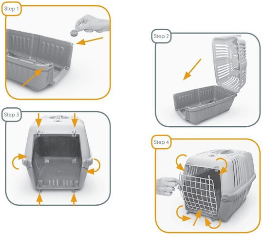 Uniq Dog Transport Cage Navy Blue 48x31.5x33cm