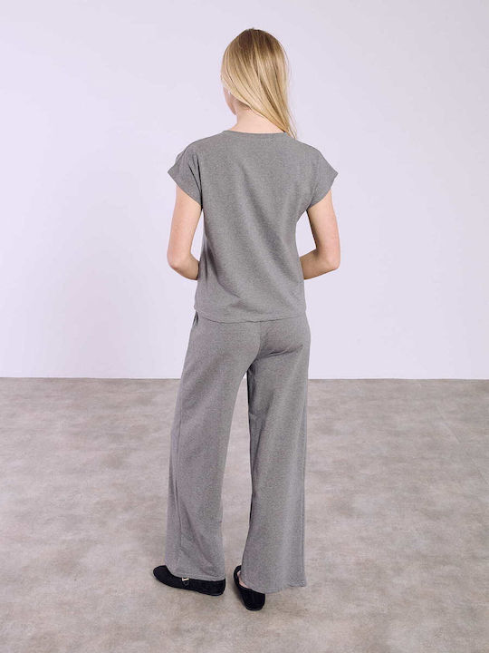Celestino Γυναικείο Σετ με Παντελόνι με Λάστιχο Loose Fit Celestino Γυναικείο Σετ με Παντελόνι με Λάστιχο Loose Fit