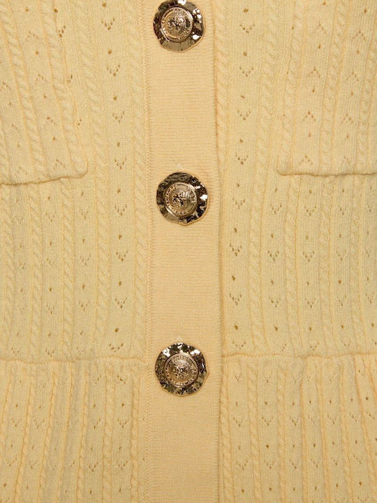 Women's Knitted Cardigan Butter Yellow