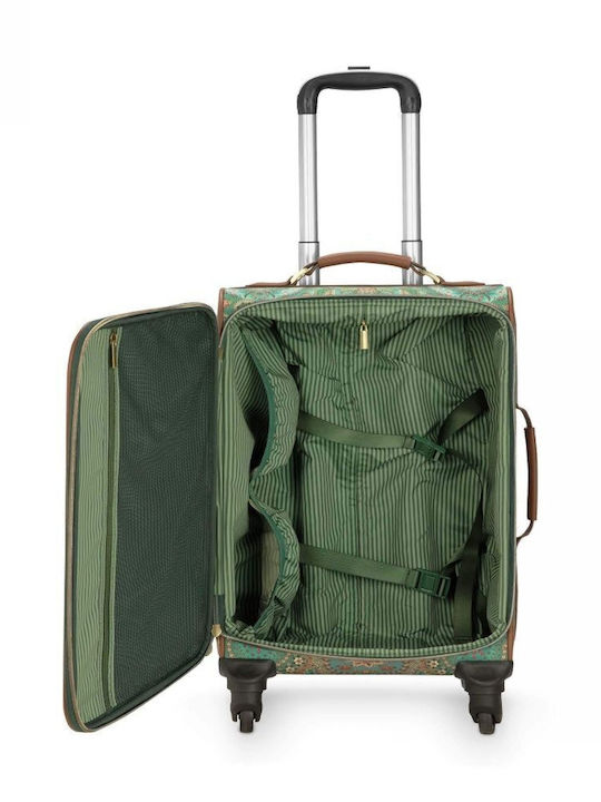 PiP Studio Cabin Travel Suitcase Green with 4 Wheels Height 47cm