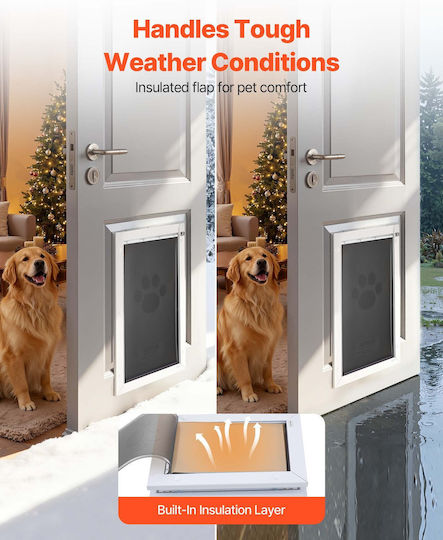 Vevor Dog And Cat Door Made Of Metal In White Colour