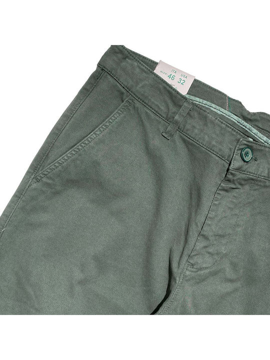 Chino Trousers Elastic in Relaxed Fit Green