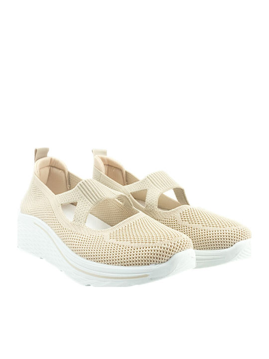 Damen Ballerinas in Beige Farbe