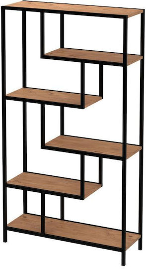 Bibliotecă Larissa Negru - Stejar Pin 90x30x159cm