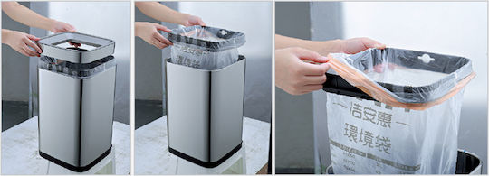 Delta Cleaning Inox Καλαθάκι Μπάνιου 8lt Ασημί