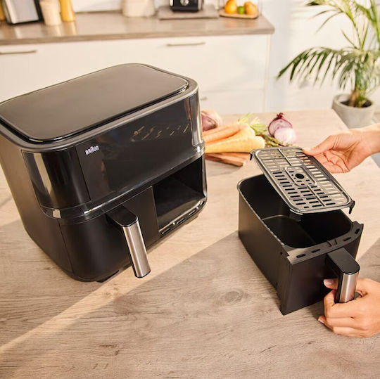 Braun Braun Heißluftfritteusen mit Doppeltem Abnehmbaren Behälter 8lt Schwarz 2094458