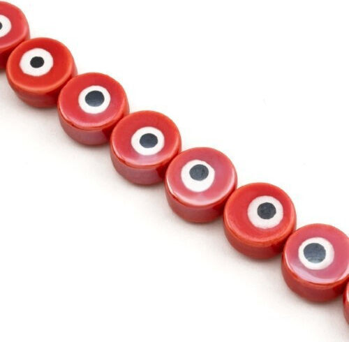 Ochi Ceramic 12mm 12 Bucăți/Șnur Gri