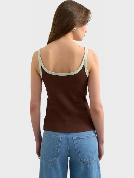 Women's Cotton Sleeveless Top Brown