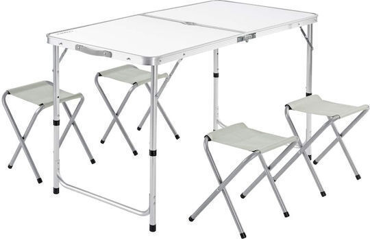 Aluminum Table Set for Camping Foldable 120x60cm