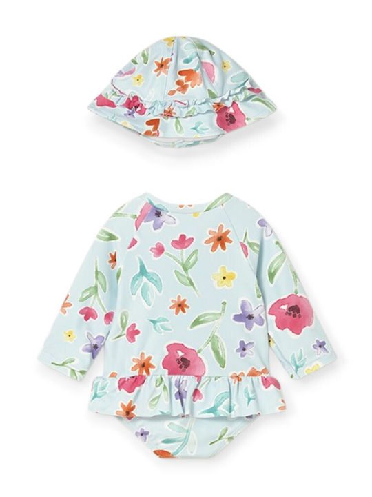 Mayoral Kids Swimwear Swimwear Set with Hat Bay Leaf Mint