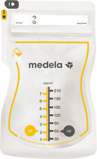 Medela Easy Pour Σακουλάκια Αποθήκευσης Μητρικού Γάλακτος 210ml 100τμχ