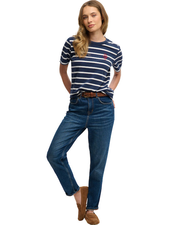 Heritage Women's Cotton Striped Blouse Jkc Navy Stripe