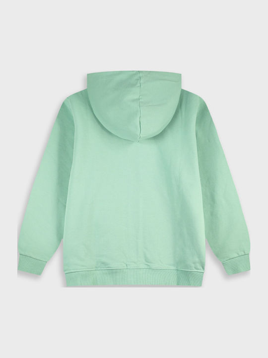Kids Sweatshirt Cardigan Fleece with Hood Green
