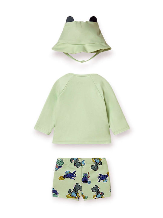 Mayoral Kids Swimwear Swimwear Set with Hat Green