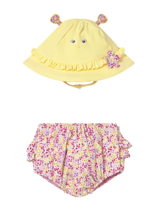 Mayoral Kinder Badeanzug Bademoden-Set mit Hut Pink