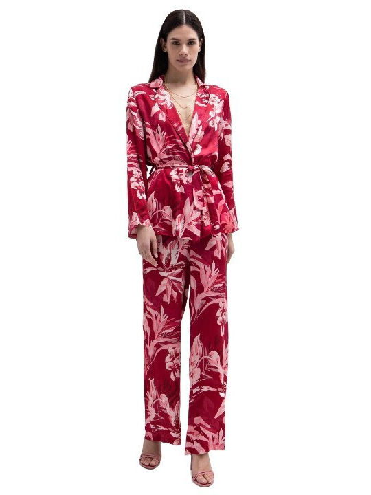Women's Satin Trousers Floral Floral