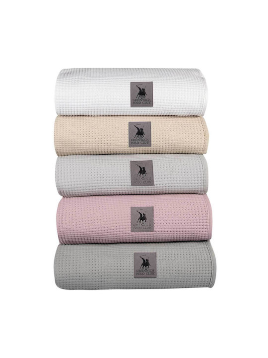 Greenwich Polo Club 3977 Κουβερλί Μονό Microfiber Light Grey 160x240cm