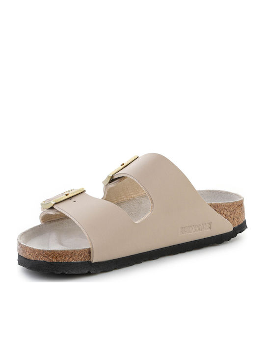 Damen Flache Sandalen Beige Schmale Passform