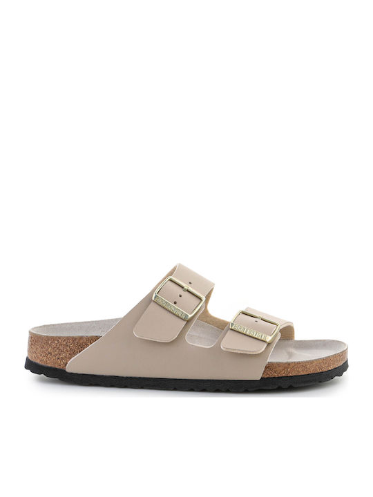 Damen Flache Sandalen Beige Schmale Passform