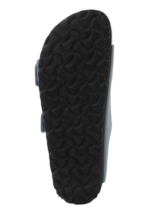 Δερμάτινα Γυναικεία Σανδάλια Μπλε Narrow Fit