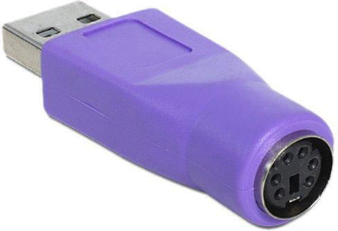 DeLock Конвертор USB-A мъжки към PS/2 женски Лилав 1бр 65461