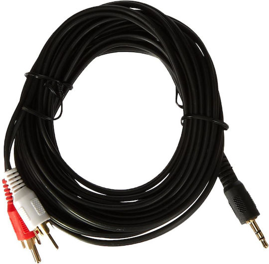 DeLock DeLock 3.5mm Jack Cable 5m Black with 3.5mm Male to 3.5mm Female Terminals