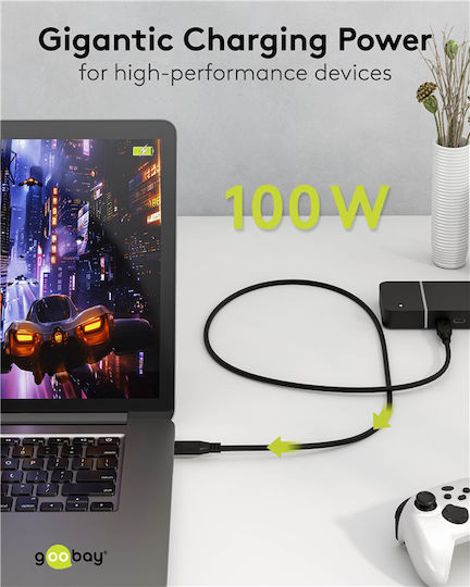 Goobay USB 2.0 Kabel USB-C männlich - USB-C 100W PD Schwarz 3m 74198 Großhandel