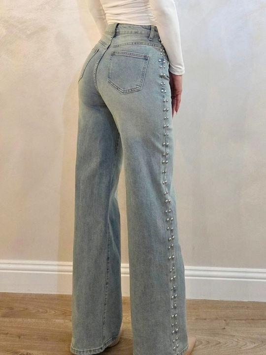 Hochgebirge Damen Jeans Hosen in Breit Bein Stil Grau
