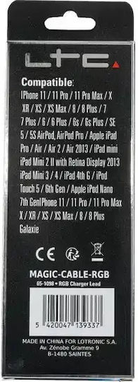 LTC Audio LED USB to Lightning / Type-C / micro USB Cable Μπλε 1m