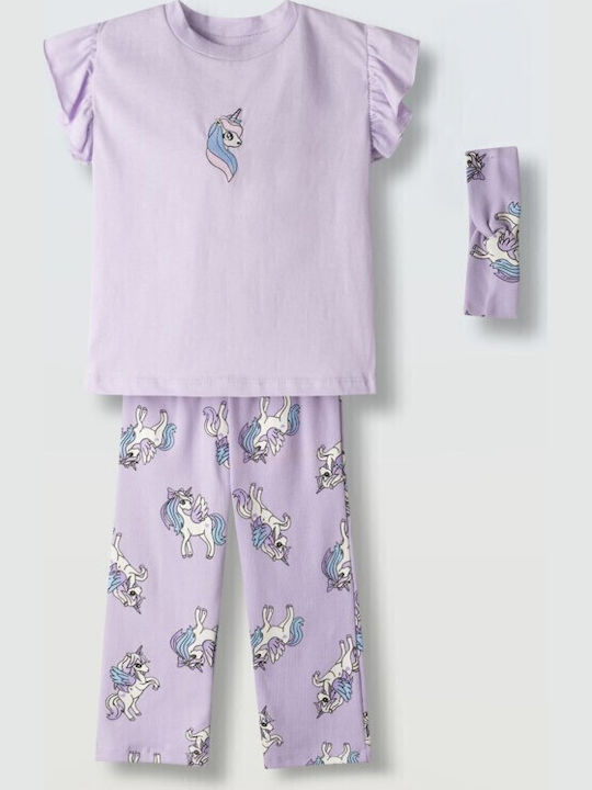 Kinder-Set mit Leggings Sommer 2Stück Lilac