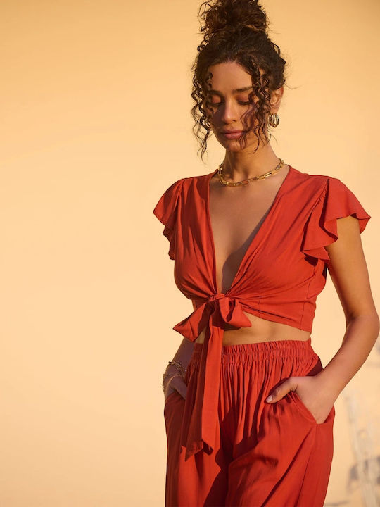 Damen Crop Top Kanelli