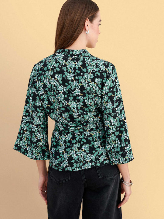 Women's Blouse Floral Green