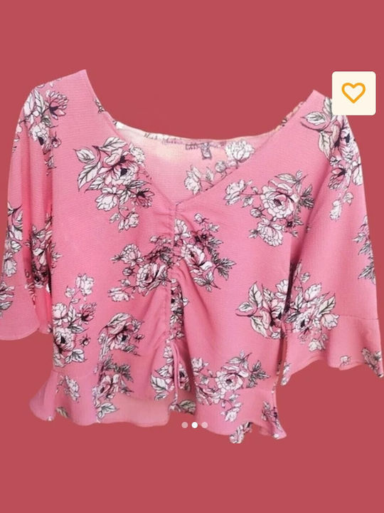Women's Blouse Floral Pink