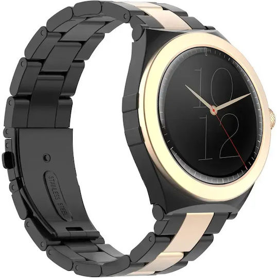 MaxCom FW76 Stainless Steel 42mm Smartwatch με SIM και Παλμογράφο (Gal Black)