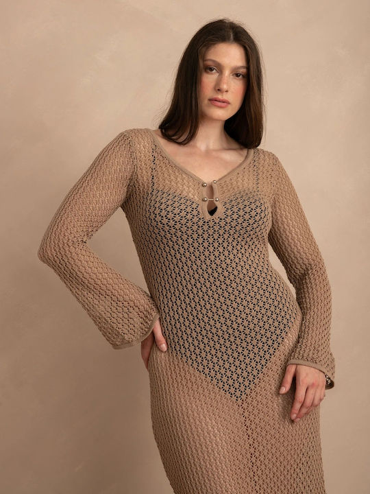 Rock Club Women's Maxi Beach Dress Brown