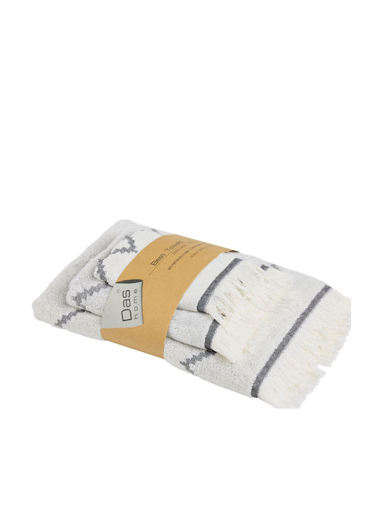 Das Home Bath Towels Set 3 pcs Best Black Weight 450gsm