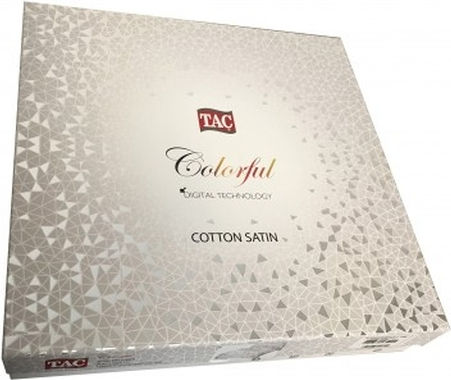 Tac Cotton Satin Duvet Cover Set 200x220cm Double With 4 Pillowcases & 1 Bed Sheet Mor