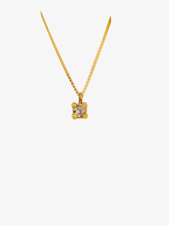 Χρυσό Κολιέ Κ14 Ζιργκον Βάρος 1.5gr