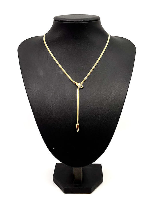Legola Necklace with Snake Design in Gold Plated Steel