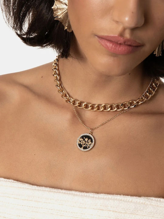 Rock Club Double Tree Necklace