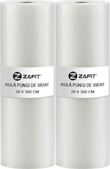 Set 2 Pungi Pentru Sigilarea Vidului Embossed Zafit 20 X 300 Cm Alimentare Sigilare Vid Reutilizabile Durabile Sous Vide Mașină De Spălat Fără BPA Transparente