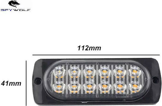 First-Class Led Strobe Φaro Όγκου Κόκκινο 12led 12/24v 6000lm 8 Τεμάχια Tc-351